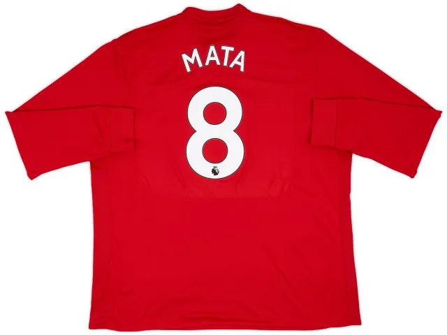 adidas 2017-18 Manchester United Home L/S Shirt Mata #8 - 8/10 - (XXL)