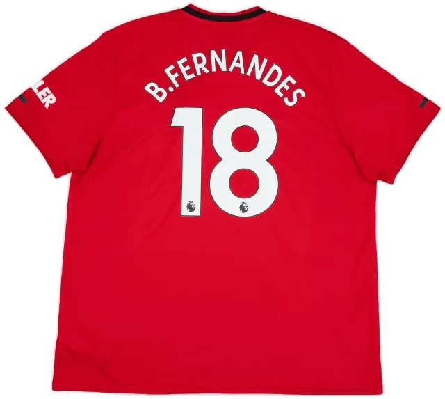 adidas 2019-20 Manchester United Home Shirt B.Fernandes #18 - 8/10 - (XXL)