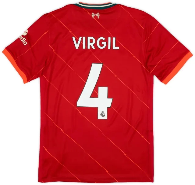 Nike 2021-22 Liverpool Home Shirt Virgil #4 (S)