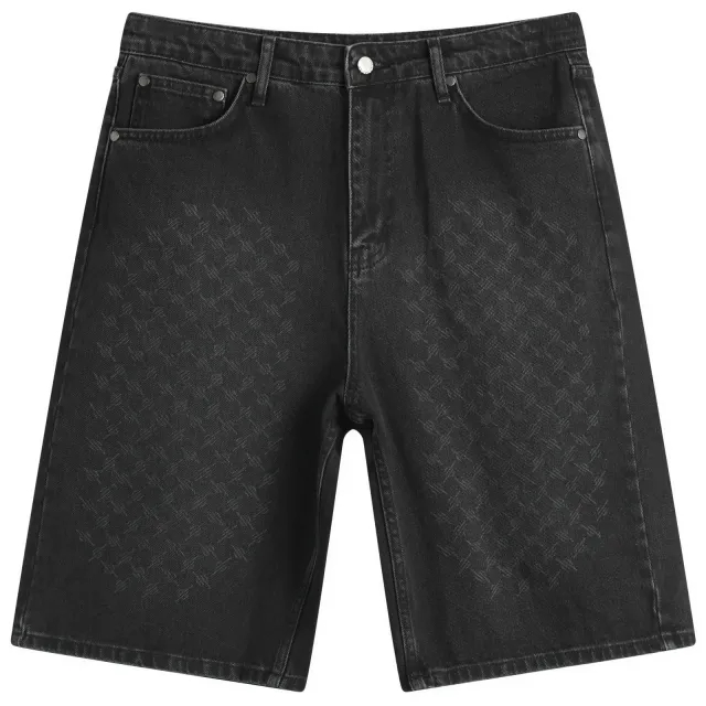 Daily Paper Laser Monogram Denim Shorts Black Xxl