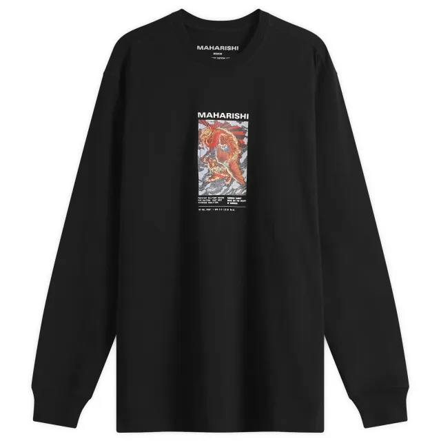 Maharishi Men's Tiger Dragon Miltype Long Sleeve T-Shirt Black