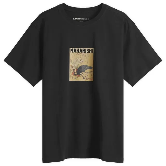 Maharishi Men's Black Crow White Heron T-Shirt