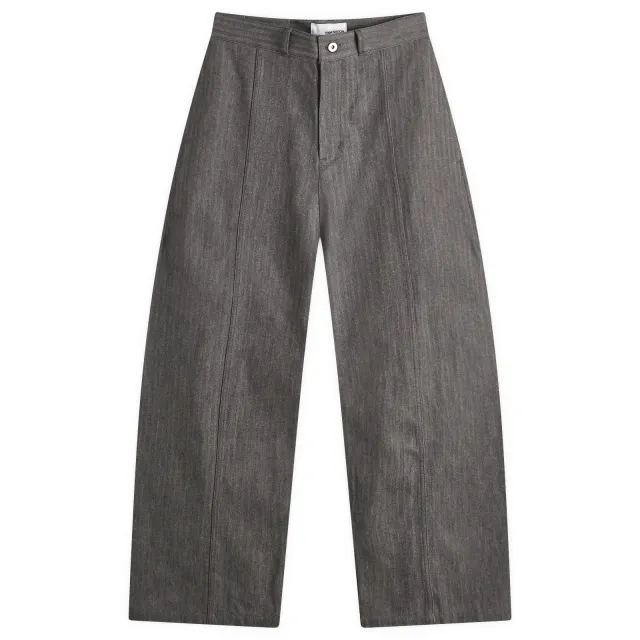 Sage Nation Men's Herringbone Welt Trousers Dark Grey Herringbone