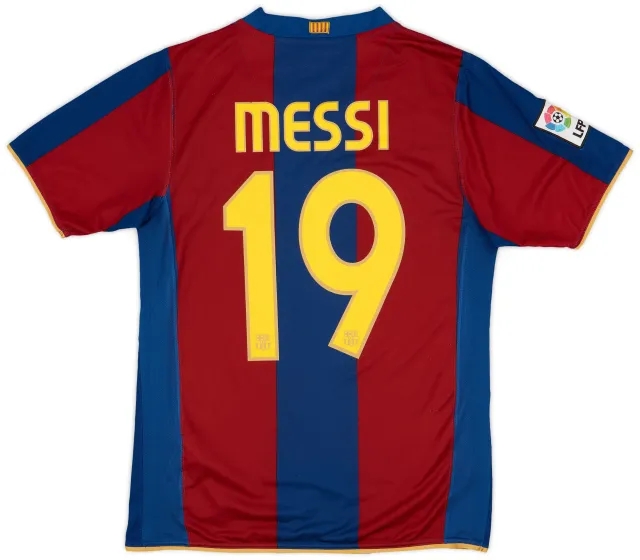 Nike 2007-08 Barcelona Home Shirt Messi #19 - 5/10 - (S)