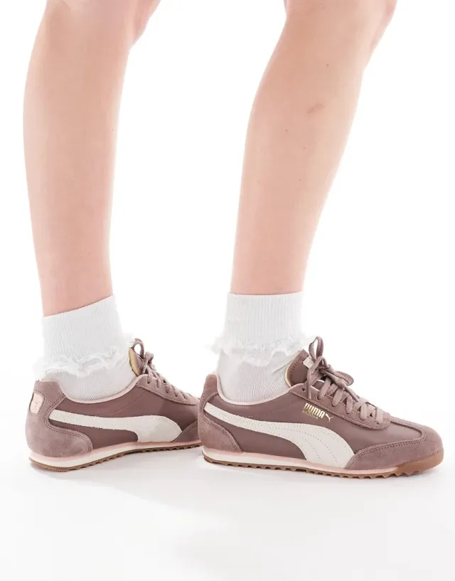 Women's Puma Arizona Nylon Trainers in Olive Green