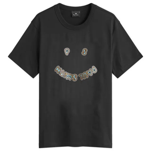 Ps Paul Smith Logo T-Shirt With Smile Print In Black