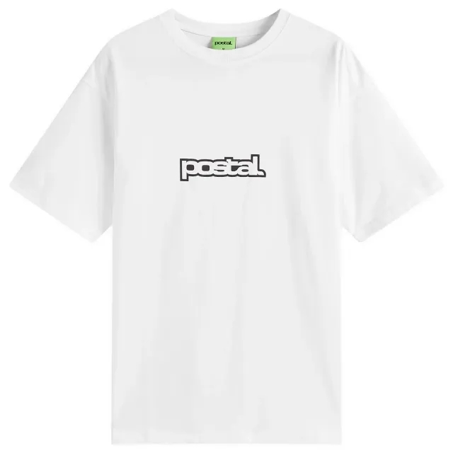 POSTAL Men's Bold Outline Logo T-Shirt White