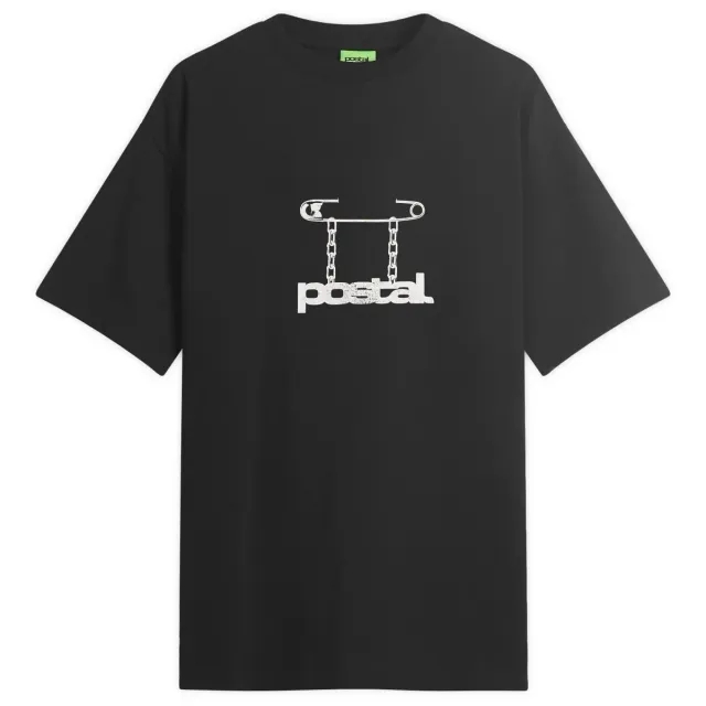 POSTAL Men's Safety Pin T-Shirt Black