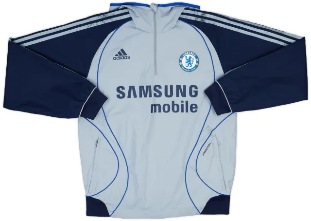 2006-07 Chelsea adidas 1/4 Zip Hooded Drill Top - 6/10 - (S)