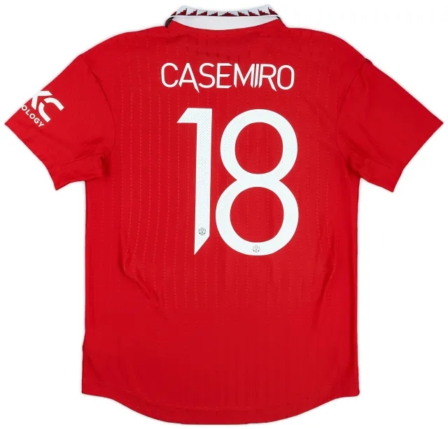 adidas 2022-23 Manchester United Authentic Home Shirt Casemiro #18 - 9/10 - (M)