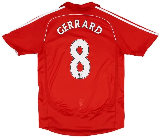 adidas 2006-08 Liverpool Home Shirt Gerrard #8 - 7/10 - (S)
