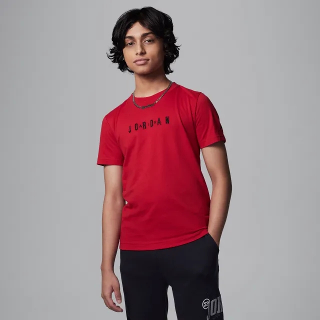 Nike Jordan Older Kids' Embroidered Logo T-Shirt - Red