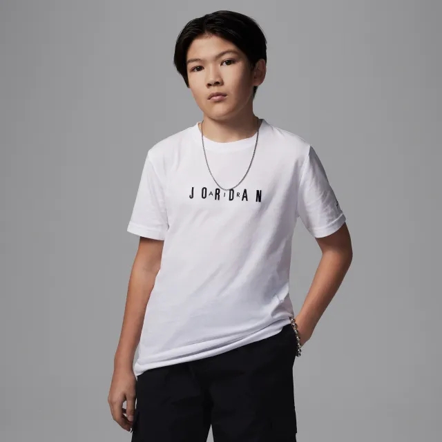 Nike Jordan Older Kids' Embroidered Logo T-Shirt - White
