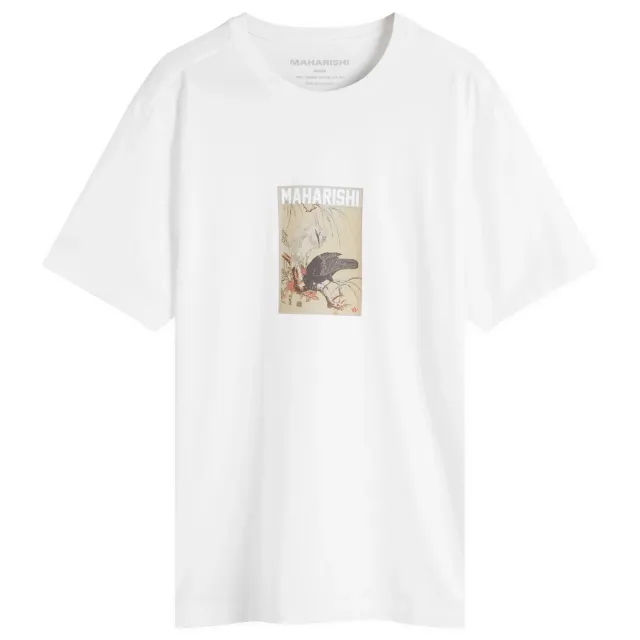 Maharishi Men's Black Crow White Heron T-Shirt