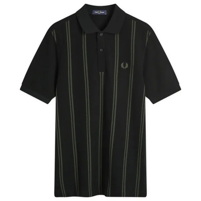 Fred Perry Striped Polo Shirt - Black
