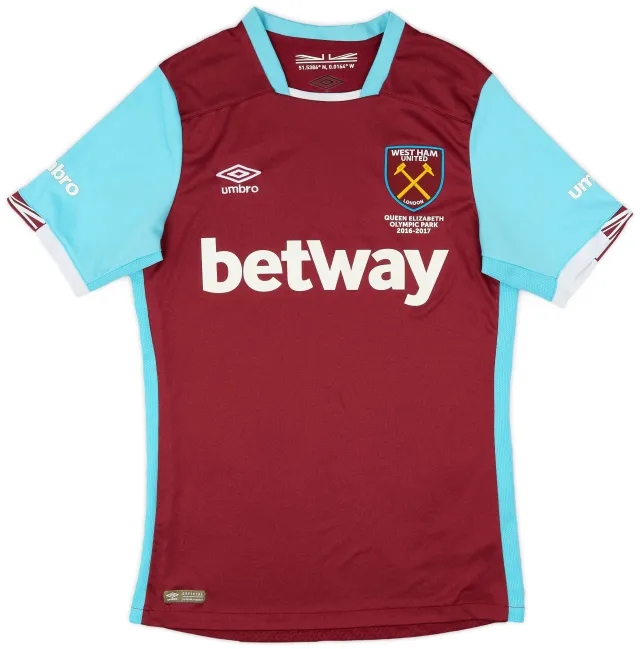 Umbro 2016-17 West Ham Home Shirt Noble #16 - 7/10 - (S)