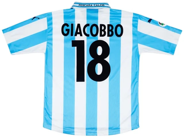 Puma 1999-01 Pescara Match Issue Home Shirt Giacobbo #18