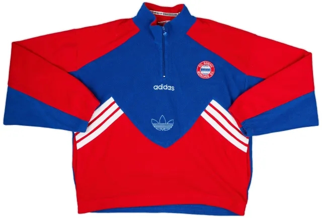 1995-96 Bayern Munich adidas 1/4 Zip Fleece Top - 9/10 - (XXL)