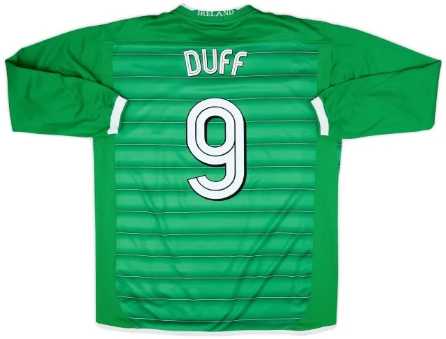 Umbro 2003-04 Ireland Home L/S Shirt Duff #9 - 9/10 - (XL)