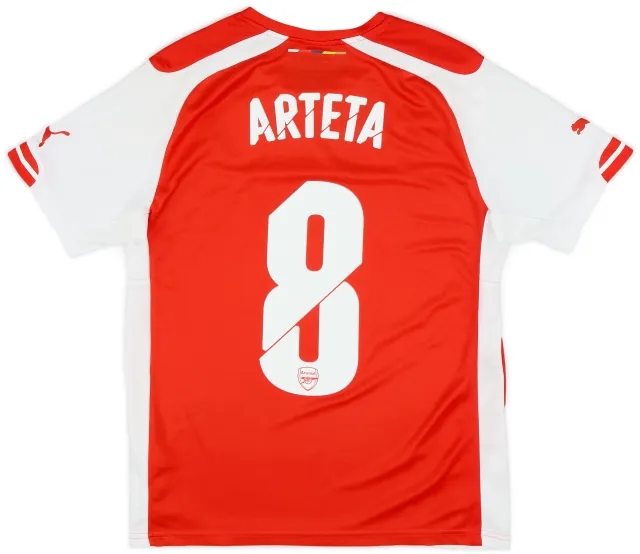 Puma 2014-15 Arsenal Home Shirt Arteta #8 - 7/10 - (S)