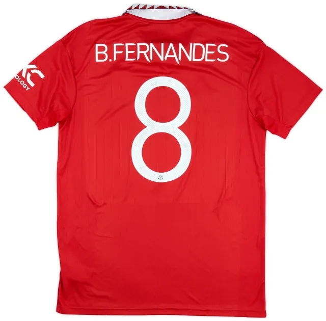 adidas 2022-23 Manchester United Home Shirt B.Fernandes #8 - 9/10 - (L)