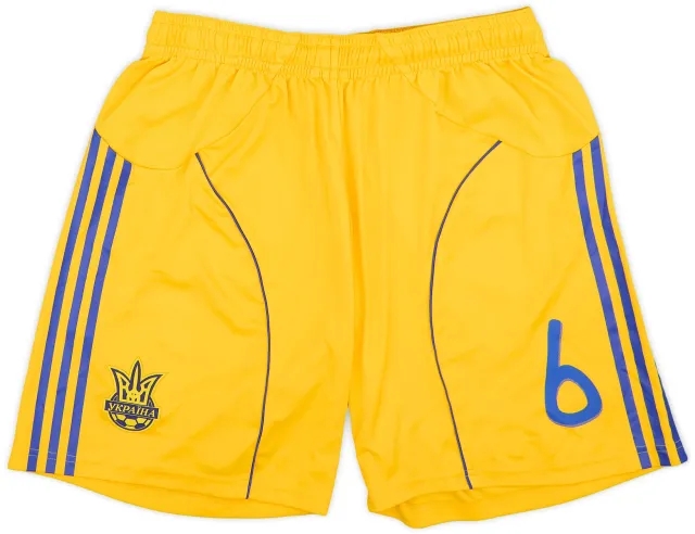 adidas 2010-12 Ukraine Player Issue Home Shorts #6 (Harmash) - 7/10 - (XL)