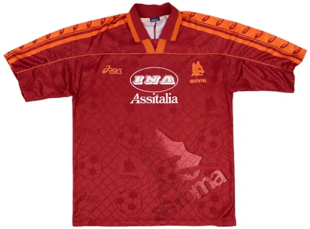 Asics 1995-96 Roma Home Shirt - 8/10 - (M)
