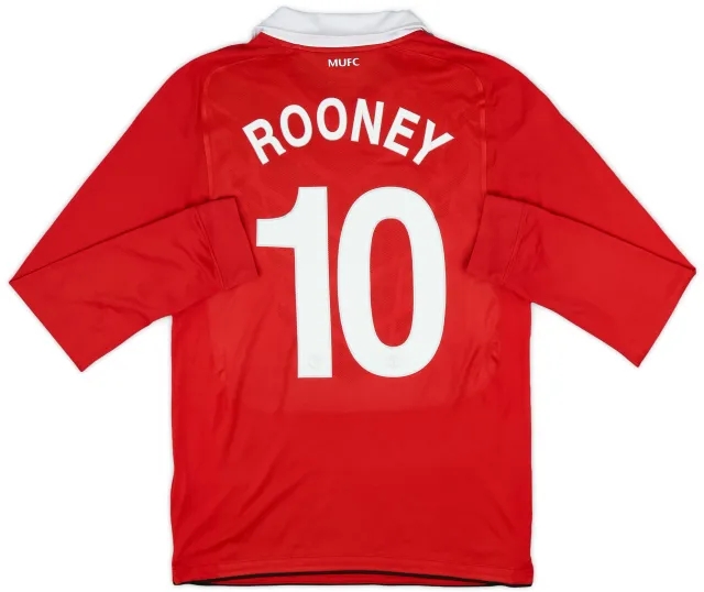 Nike 2010-11 Manchester United Home L/S Shirt Rooney #10 - 7/10 - (S)