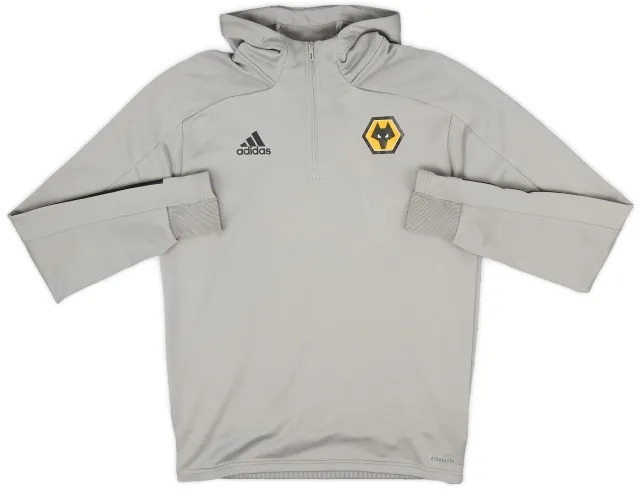 2020-21 Wolves adidas 1/4 Zip Hooded Sweat Top - 7/10 - (M)