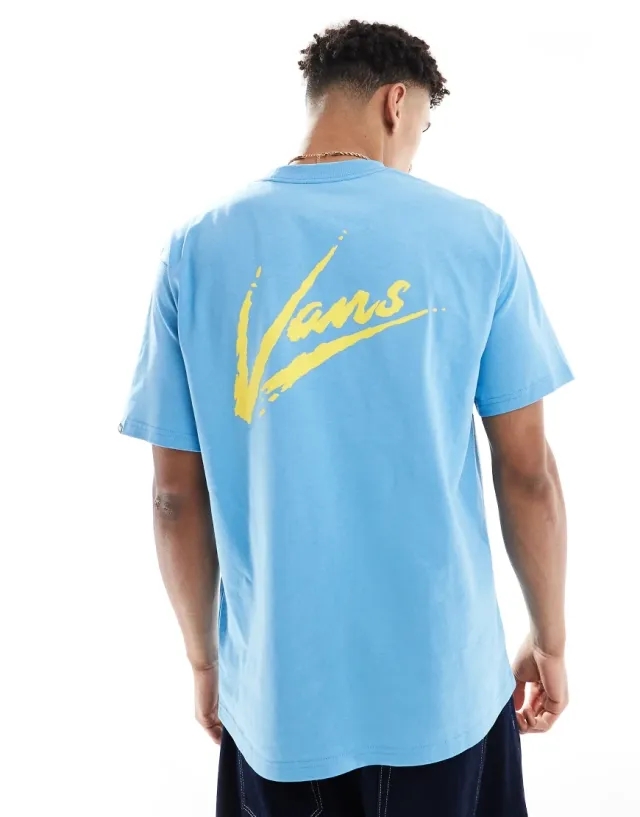 Vans - Brush Script T-Shirt, Man, Blue