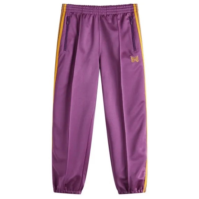 Needles Men's Poly Smooth Zipped Track Pant Purple