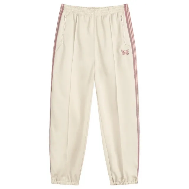 Needles Men's Poly Smooth Zipped Track Pant Ivory