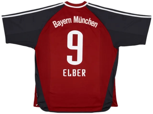 adidas 2001-02 Bayern Munich Home Shirt Elber #9 - 8/10 - (XL)