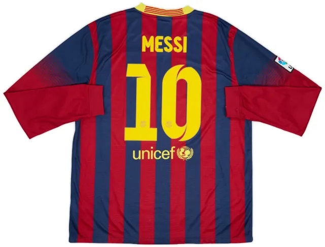 Nike 2013-14 Barcelona Home L/S Shirt Messi #10 - 8/10 - (XL)