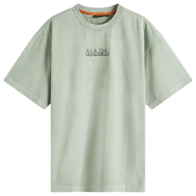 Napapijri Men's Split Logo T-Shirt Green Mil G1
