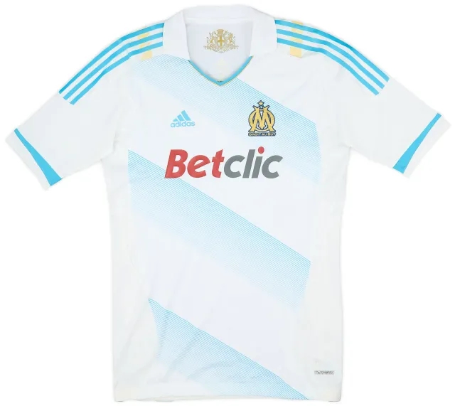 adidas 2011-12 Olympique Marseille Player Issue TechFit Home Shirt - 6/10 - (XXL)