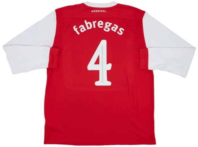 Nike 2010-11 Arsenal Home L/S Shirt Fabregas #4 - 9/10 - (XL)