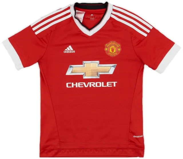 adidas 2015-16 Manchester United Home Shirt - 9/10 - (L.Boys)