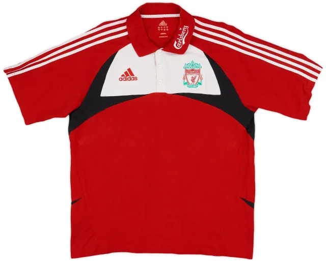 2007-08 Liverpool adidas Polo Shirt - 7/10 - (L)
