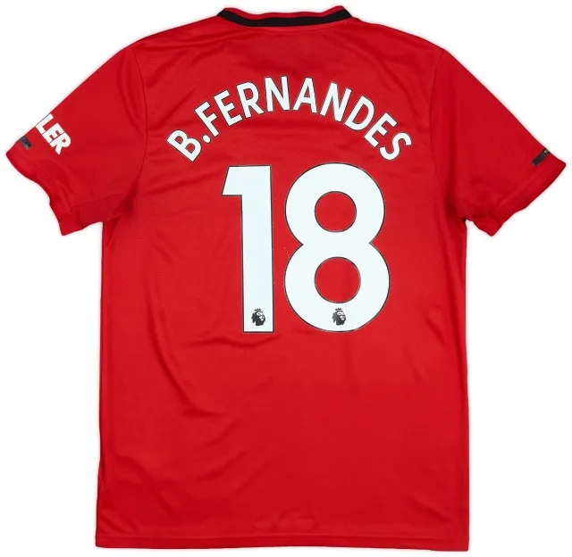 adidas 2019-20 Manchester United Home Shirt B.Fernandes #18 - 6/10 - (M)
