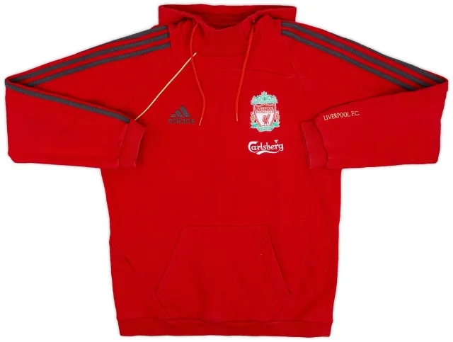2009-10 Liverpool adidas Hooded Sweat Top - 9/10 - (S)