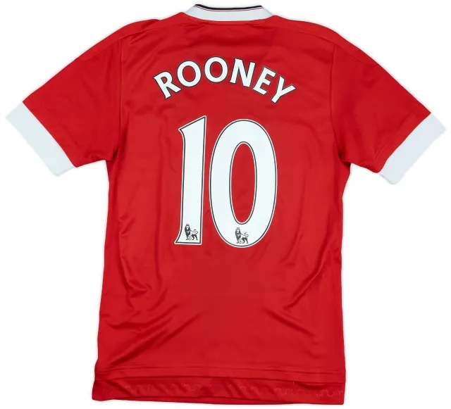 adidas 2015-16 Manchester United Home Shirt Rooney #10 - 6/10 - (XS)