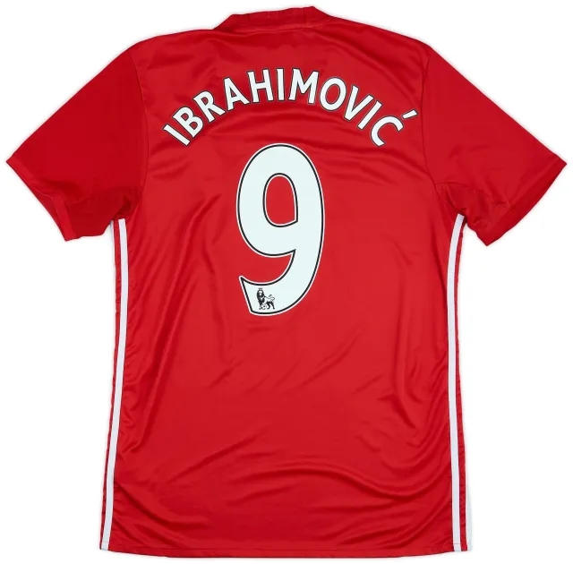 adidas 2016-17 Manchester United Home Shirt Ibrahimovic #9 - 5/10 - (M)