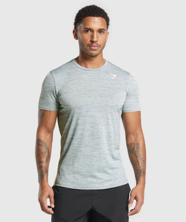 Gymshark Arrival Marl T-Shirt - Celeste Blue/White Marl