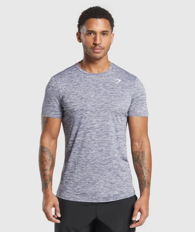 Gymshark Arrival Marl T-Shirt - Weighted Purple/White Marl