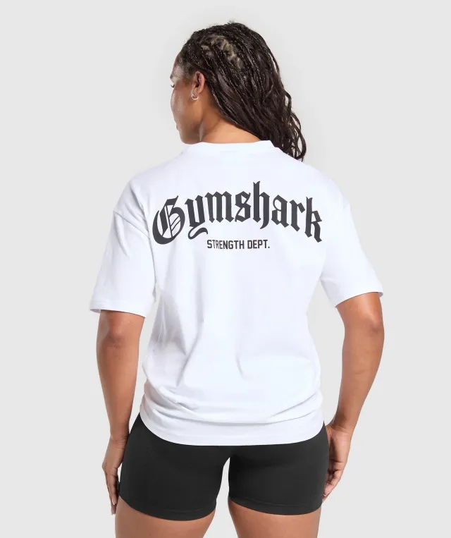 Gymshark Strength Department Graphic T-Shirt - White