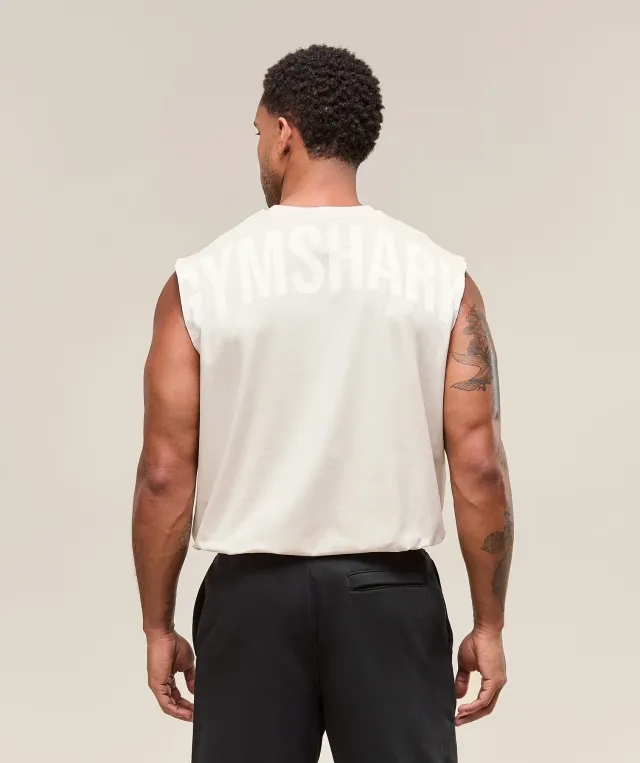 Gymshark Power Cut Off Tank - Oat White