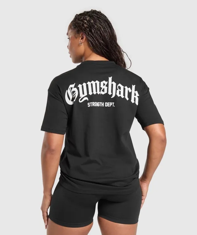 Gymshark Strength Department Graphic T-Shirt - Black