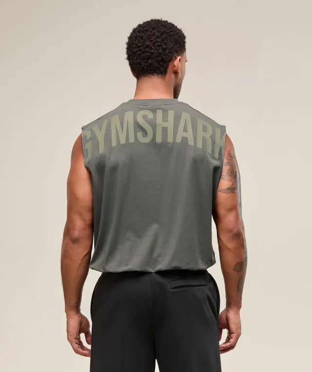 Gymshark Power Cut Off Tank - Strength Green