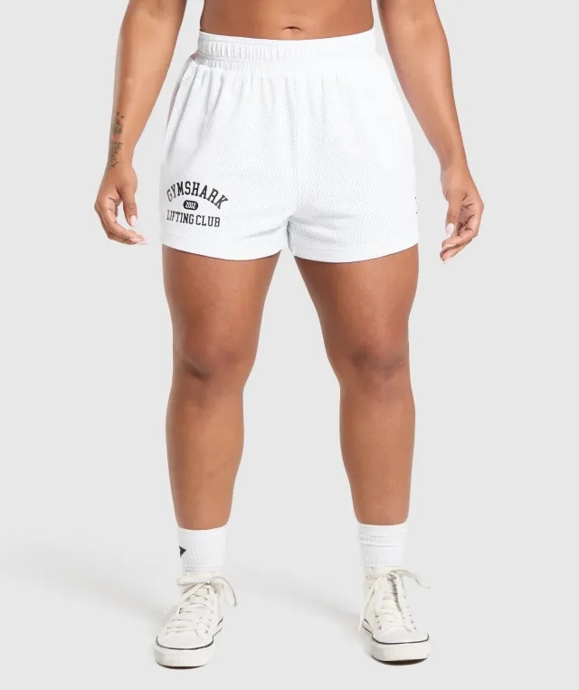 Gymshark Lifting Club Mesh 5 Shorts - White